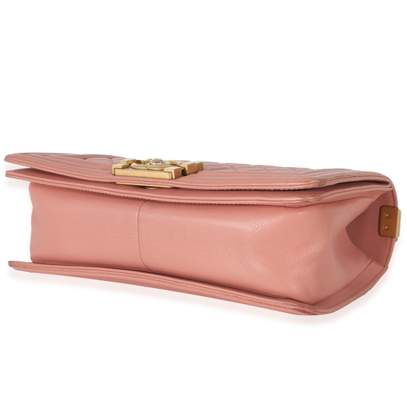 Pink Quilted Caviar Old Medium Boy Bag - Picture 7 of 7
